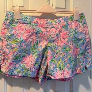 Lilly Pulitzer Pink and Blue Bermuda Shorts Tropical Floral